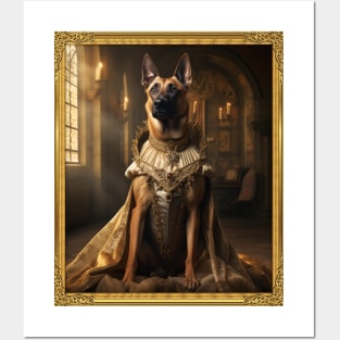 Regal Belgian Malinois - Medieval Princess (Framed) Posters and Art